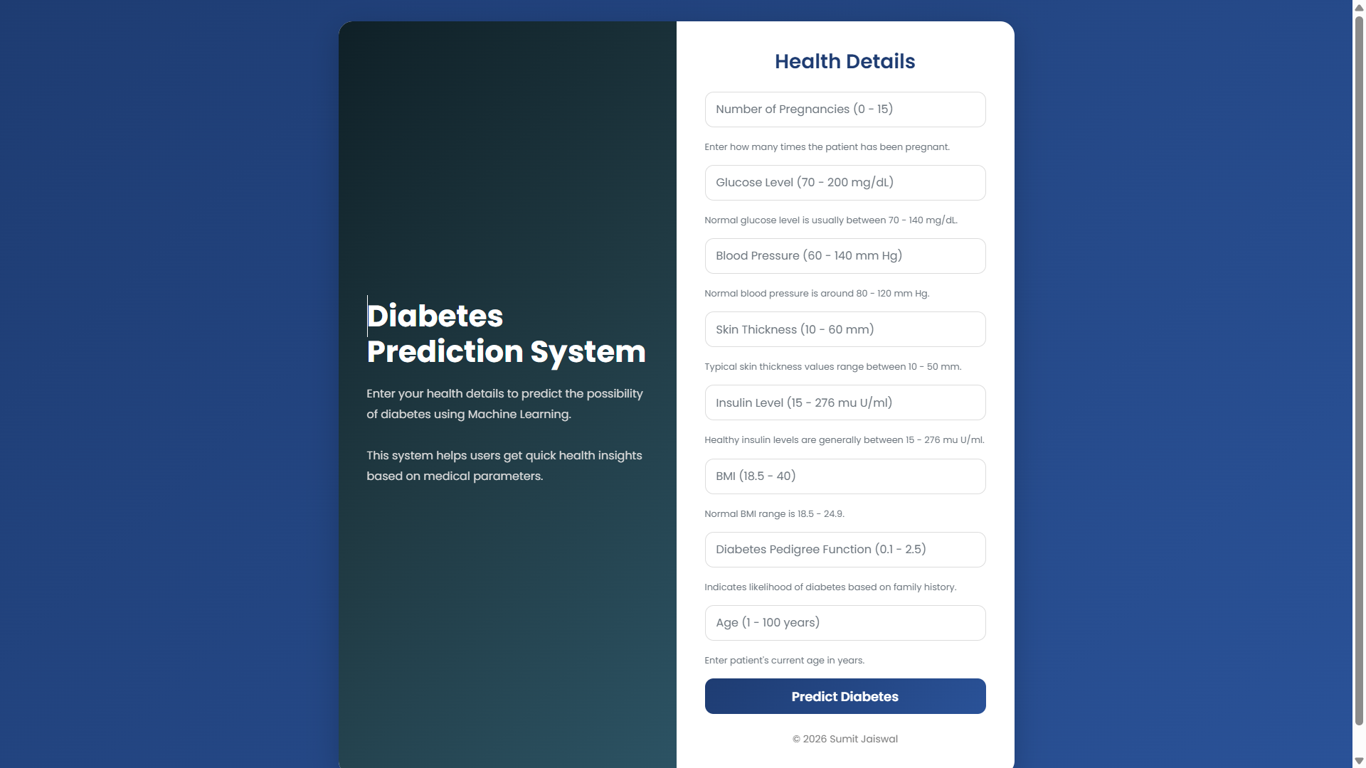 Diabetes Prediction System