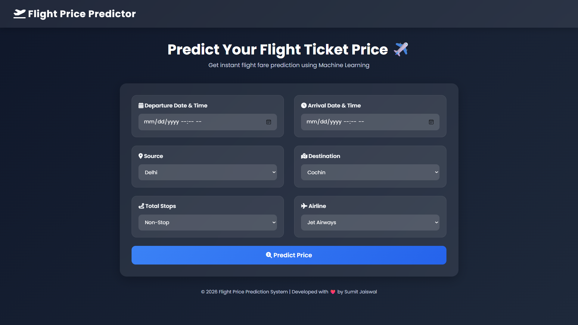 Flight Price Predictor